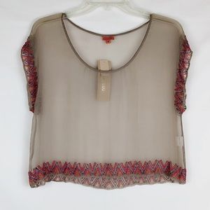 Chan Luu | NWT Handmade Sheer Top Beaded Accents M